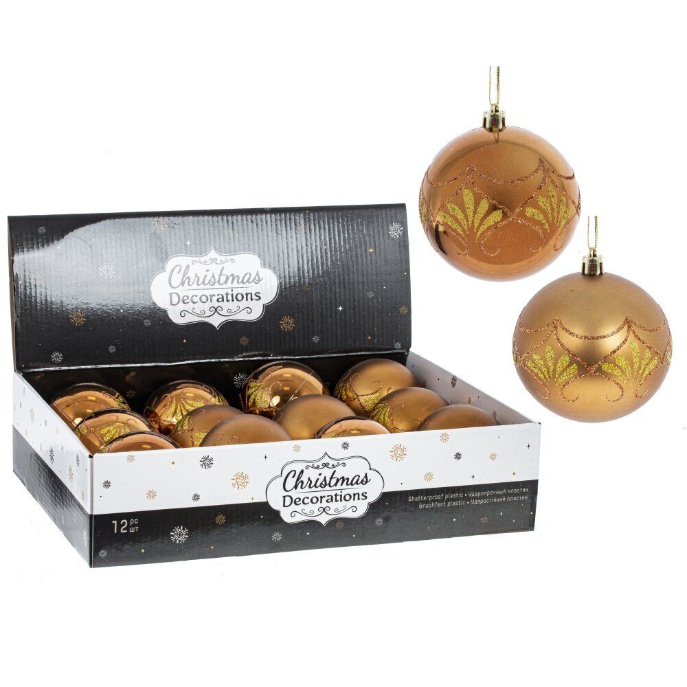 GAEM Набор из 12шт Украшение новогоднее "Шар", D 8 см, L35 W27 H8,5 см