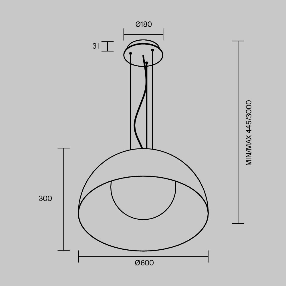 Светильник подвесной светодиодный Maytoni   MOD472PL-L33B3K