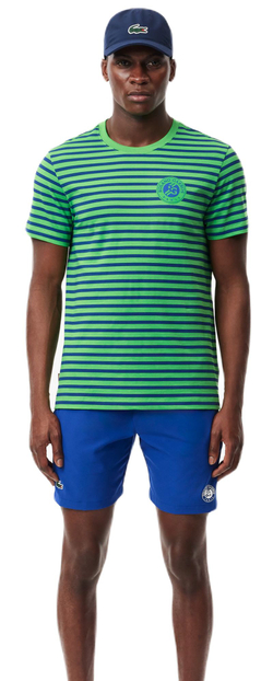 Теннисная футболка Lacoste Unisex Ultra-Dry Sport Roland Garros Edition - navy blue/green