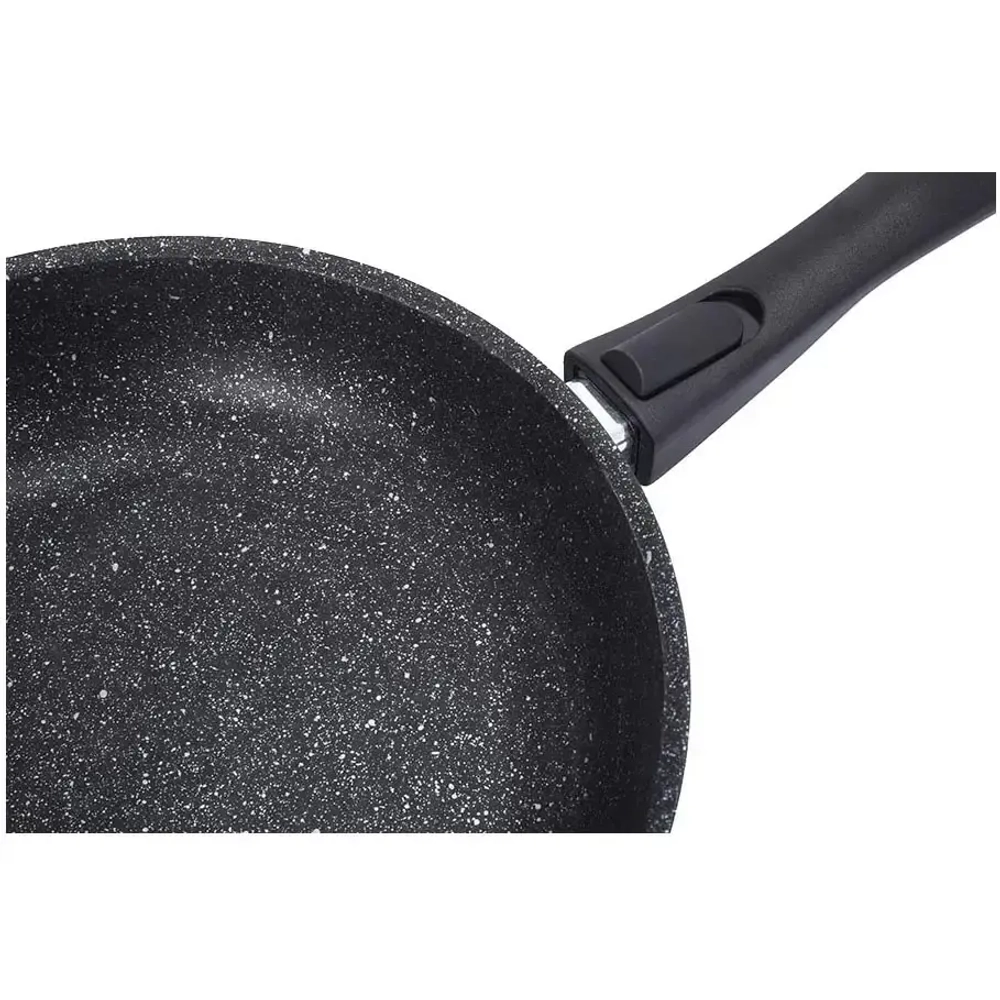 Сковорода 28*6,5см со съемной ручкой «Marble Induction» (темный мрамор) смти282а