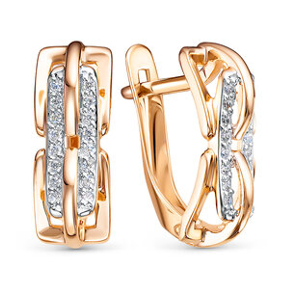 Серьги из золота с фианитами