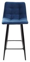 Полубарный стул CHILLI-QB синий #29, велюр / черный каркас (H=66cm)