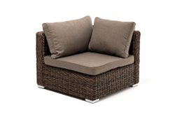 "Лунго" трансформирующийся диван из искусственного ротанга (гиацинт), цвет коричневый