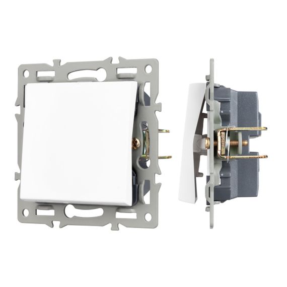 Механизм выключателя одноклавишный непроходной SWT-MK01-PL-WH (250V, 16A) Arlight 043710