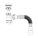 Сифон для умывальника 1 1/2"*40  с гофрой 40*40/50 S0115-АК САНДЕСАНТ