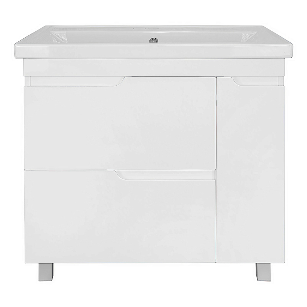 Комплект Тумба Azario KANTRI 80/2Н 800х460х870 напольная, с раковиной Фостер 80, белый глянец (CS00097254)