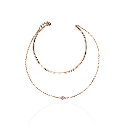 Браслет с фианитом из красного золота 585 пробы JA-B-1Б112579