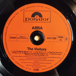 Винтажная виниловая пластинка LP ABBA The Visitors (Germany 1981) Two For The Price Of One