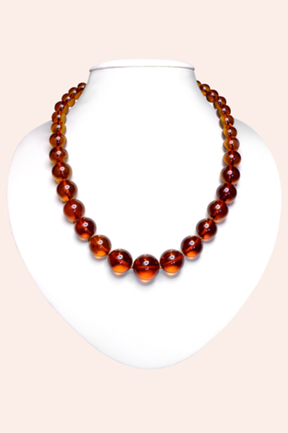 Бусы из коньячного янтаря шары через узелок