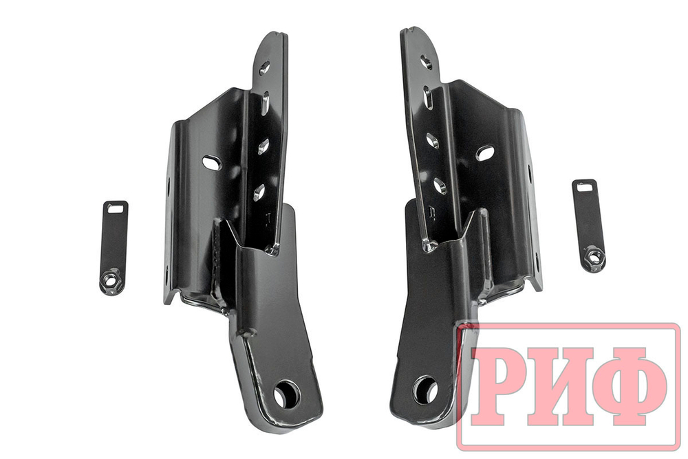 Бампер передний силовой/защита штатного бампера УАЗ Патриот 2015+ с квадратом под фаркоп и защитой рулевых тяг стандарт РИФ