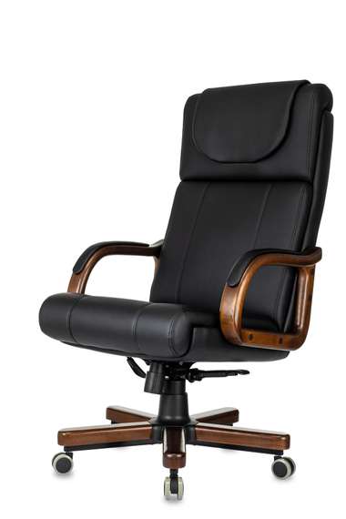 Кресло руководителя Бюрократ T-9933Walnut черный эко.кожа крестов. металл/дерево