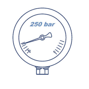 Манометр глицериновый D63 G1/4 - 250 Bar - радиальное подключение VERSO
