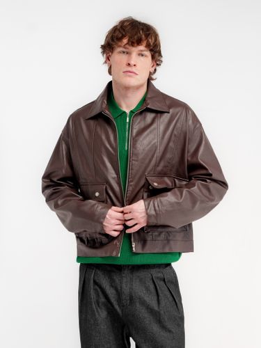 Укороченная коричневая куртка VOTUS из эко-кожи