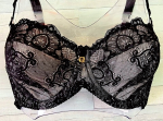 Бюстгальтер на косточках с кружевными мягкими чашками (Размер: 70J) (Цвет: черный)