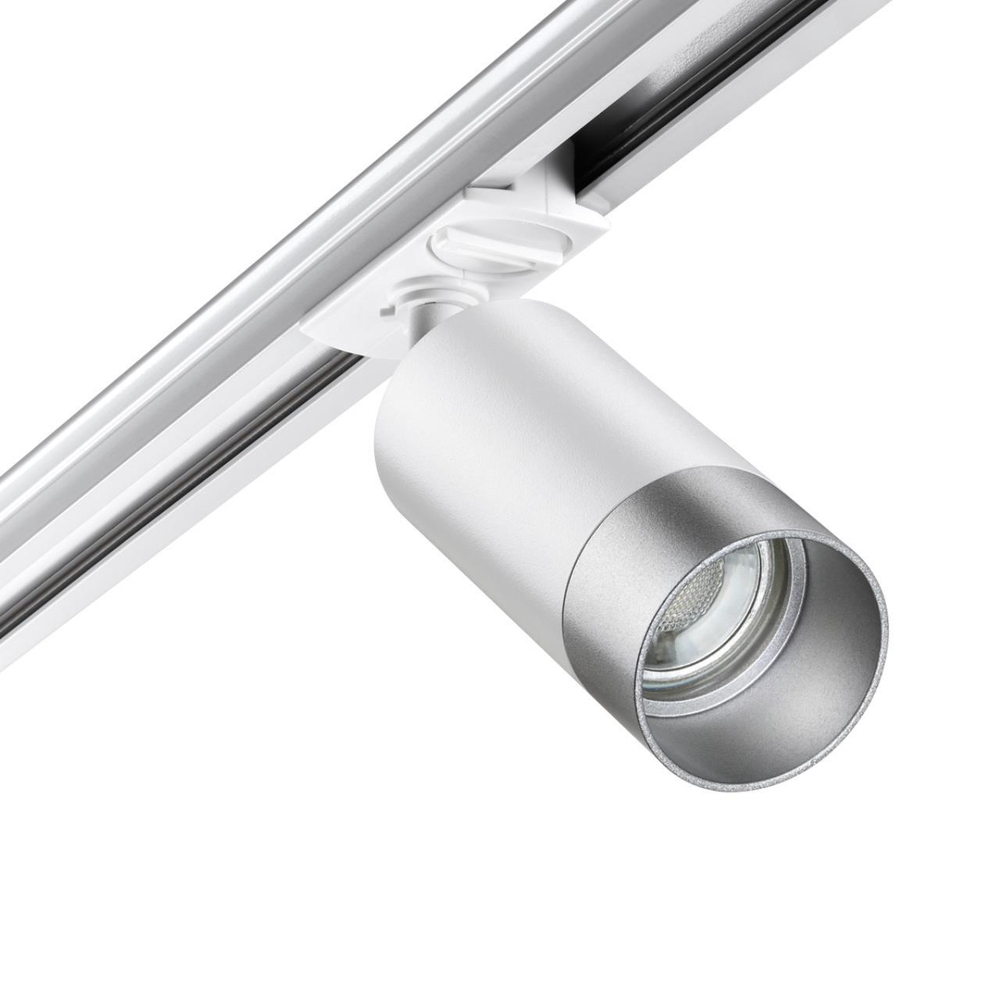 370862 PORT NT22 202 белый/серебро Светильник трековый однофазный двухжильный IP20 GU10 9W 220V SLIM