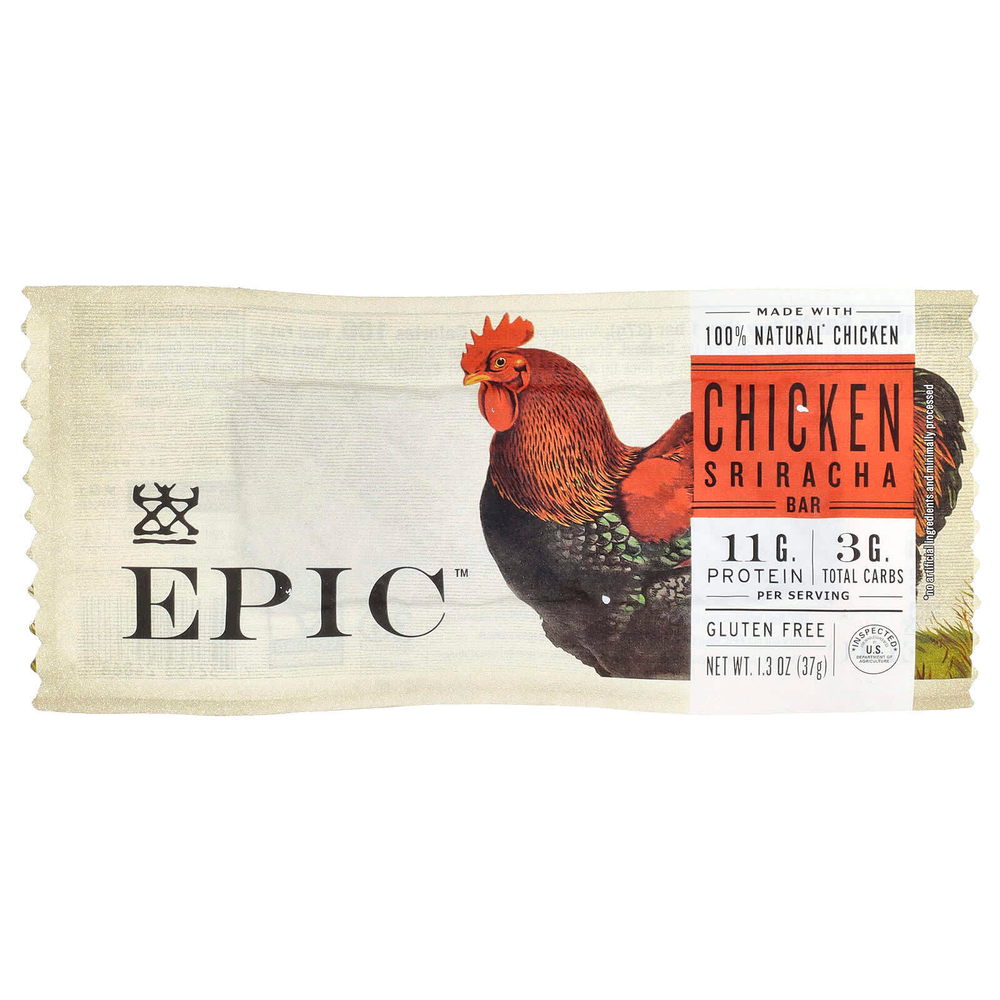 Epic Bar, Куриный батончик, шрирача, 37 г (1,3 унции)