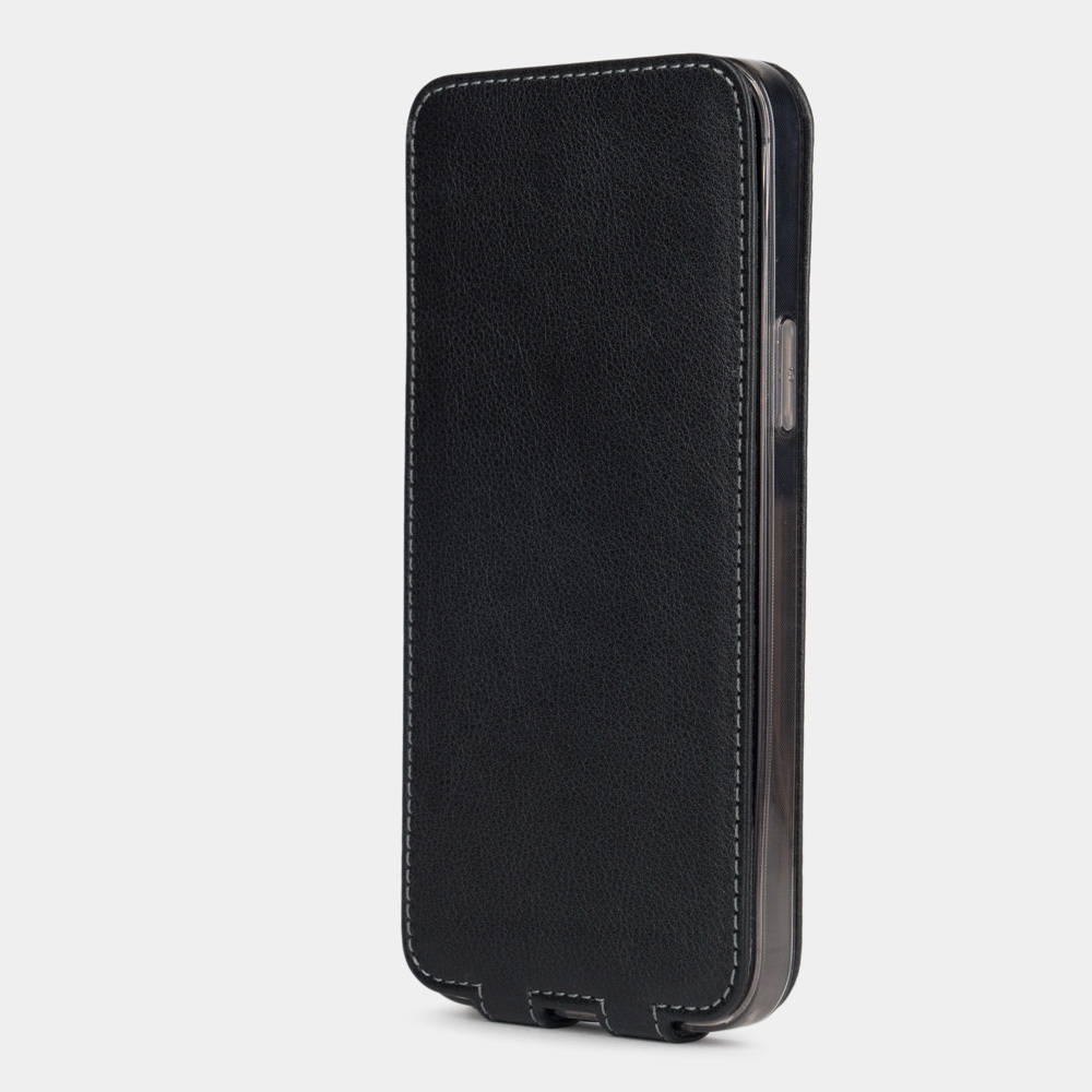 Чехол для iPhone 14 Pro из кожи теленка, черного цвета