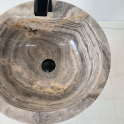 Раковина напольная из оникса Grey ON-04202 (45*45*90)