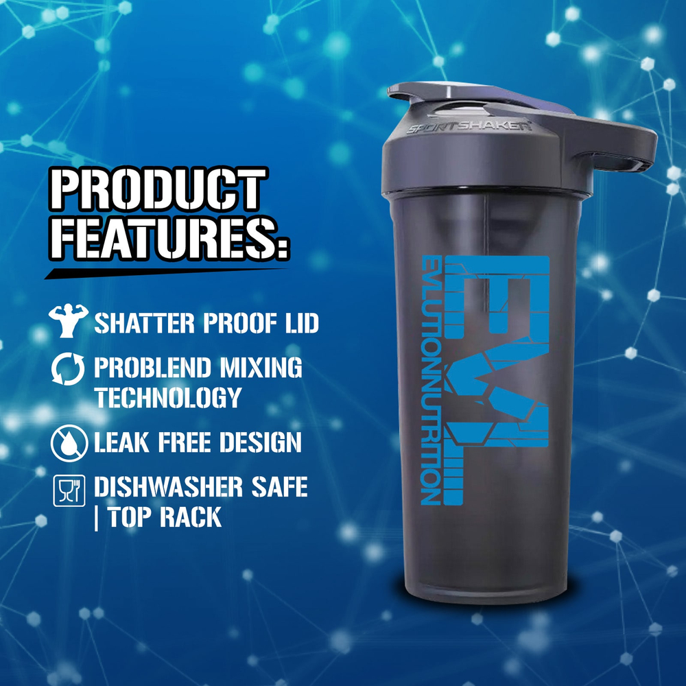 EVLution Nutrition, EVL Sport Shaker, черный, 27 унций