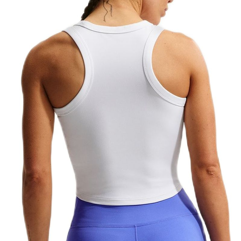 Женский топ теннисный Nike One Fitted Dri-Fit Short Sleeve Crop Tank - white/black
