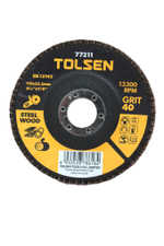 Диск шлифовальный лепестковый TOLSEN оксид алюминия 115x22.2мм Р40 77211