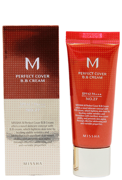 BB крем Missha - M Perfect Cover B.B Cream (SPF42 PA+++) тон 27, 20 мл