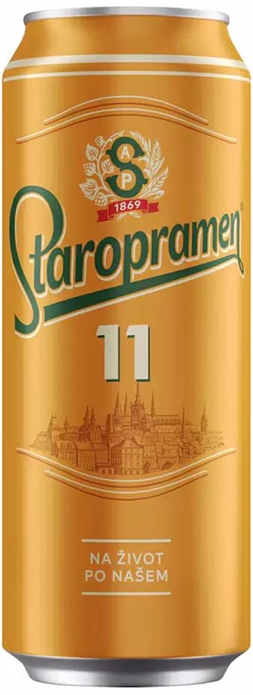Пиво Старопрамен 11 / Staropramen 11 0.5 - банка
