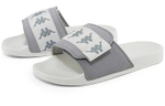 Kappa's new lightweight and cool outdoor comfortable string velcro non-slip one-word slippers for men and women with the same gray