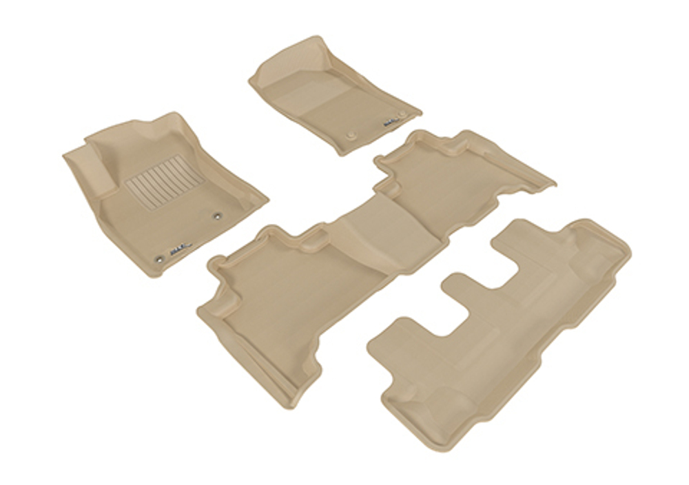 Коврики Sotra 3D Lux для Toyota Land Cruiser 150 Prado 2012- (3 ряда сидений) бежевые. Артикул ST 74-00567