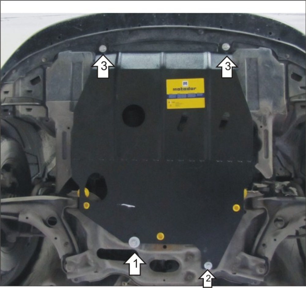 Усиленная защита Motodor кпп, двигателя. 2 мм, сталь. для Honda Airwave 2004-2008 арт.00829