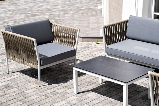 "Касабланка" лаунж-зона плетеная из роупа 4-местная, цвет серый