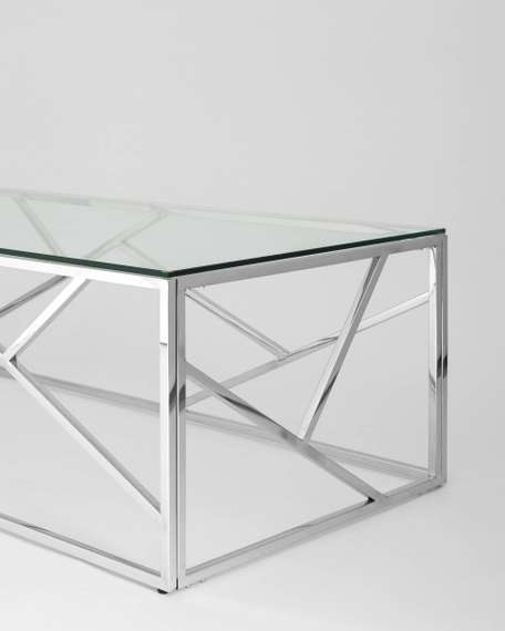 Журнальный стол 120*60 АРТ ДЕКО серебро