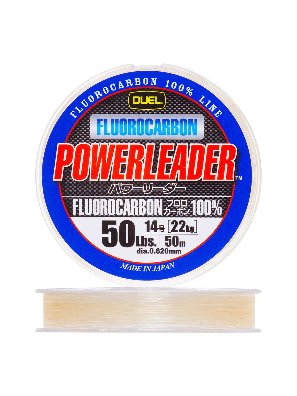 Флюорокарбоновая поводочная леска для рыбалки Duel Hardcore Powerleader FC Fluorocarbon 100%, 0,205 мм, 30 м, 3 кг, прозрачный