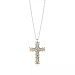 Подвеска - крест из платины и жёлтого золота 18k с бриллиантами, Tiffany 💠Jean Shlumberge.