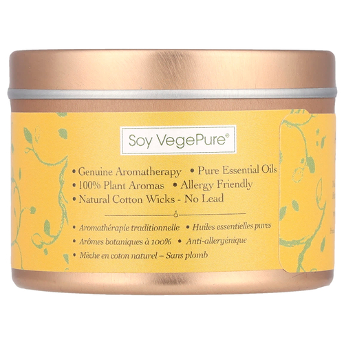 Aroma Naturals, Soy VegePure®, жестяная свеча для путешествий, расслабляющая лаванда и мандарин, 79,38 г (2,8 унции)