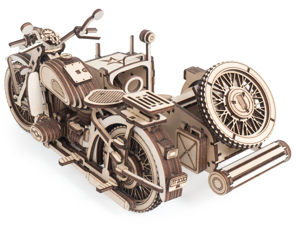 Конструктор из дерева Армия России Мотоцикл с коляской
