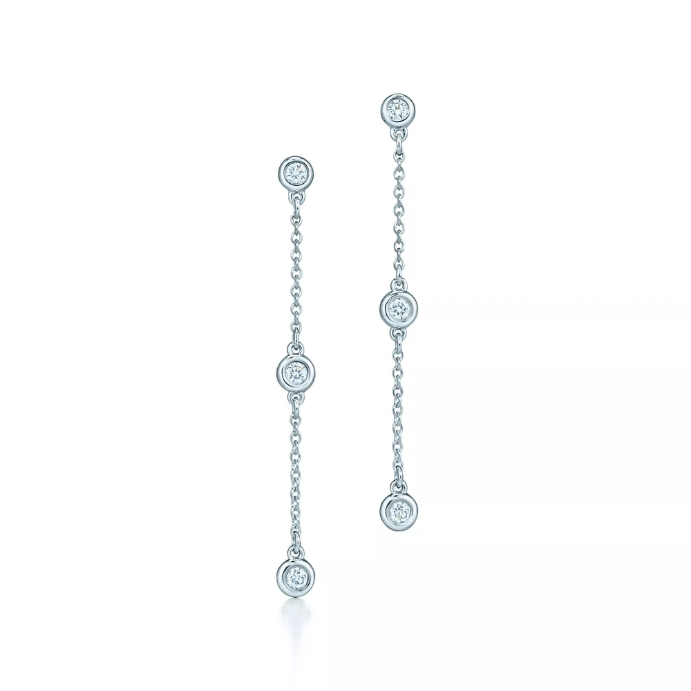 Серьги из серебра 925 с бриллиантами, Tiffany 💎Yard collection