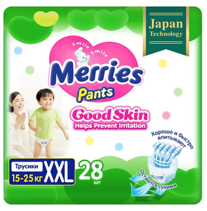 MERRIES Good Skin Трусики для детей размер XXL 15-25 кг 28 шт