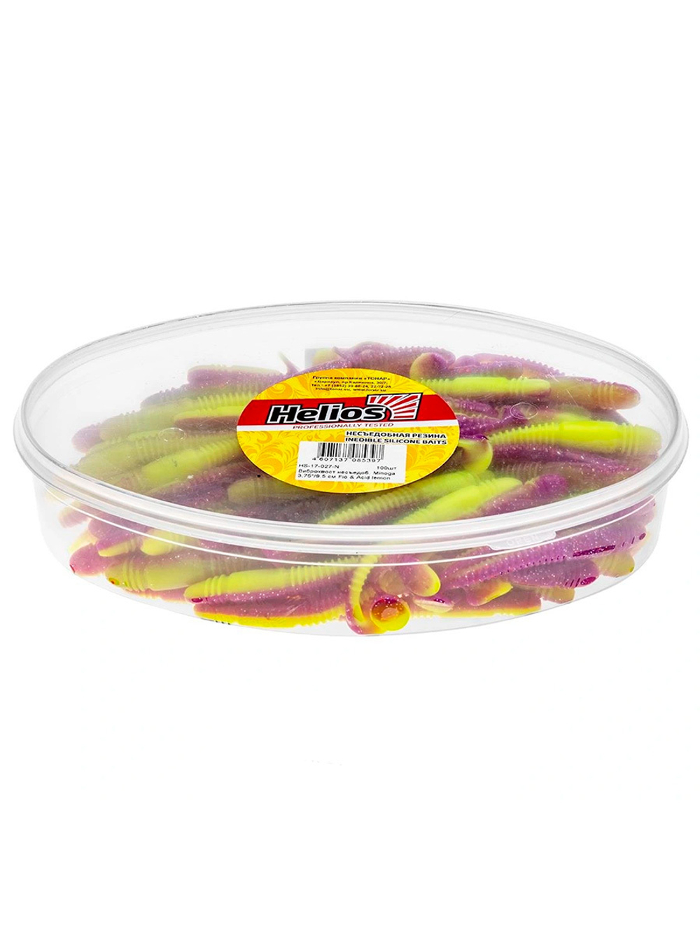 Виброхвост несъедобный Helios Minoga 3,75"/9.5 см White 100шт. (HS-17-001-N)