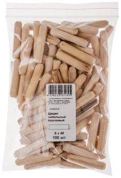 Шкант мебельный 8 х 40 березовый 100 шт. Фасовка