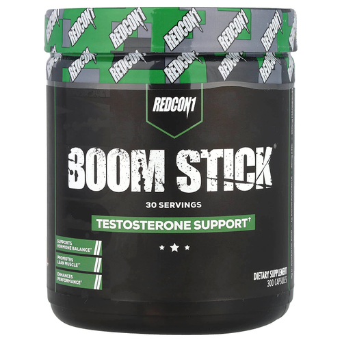 Redcon1, Boom Stick®, поддержка тестостерона, 300 капсул