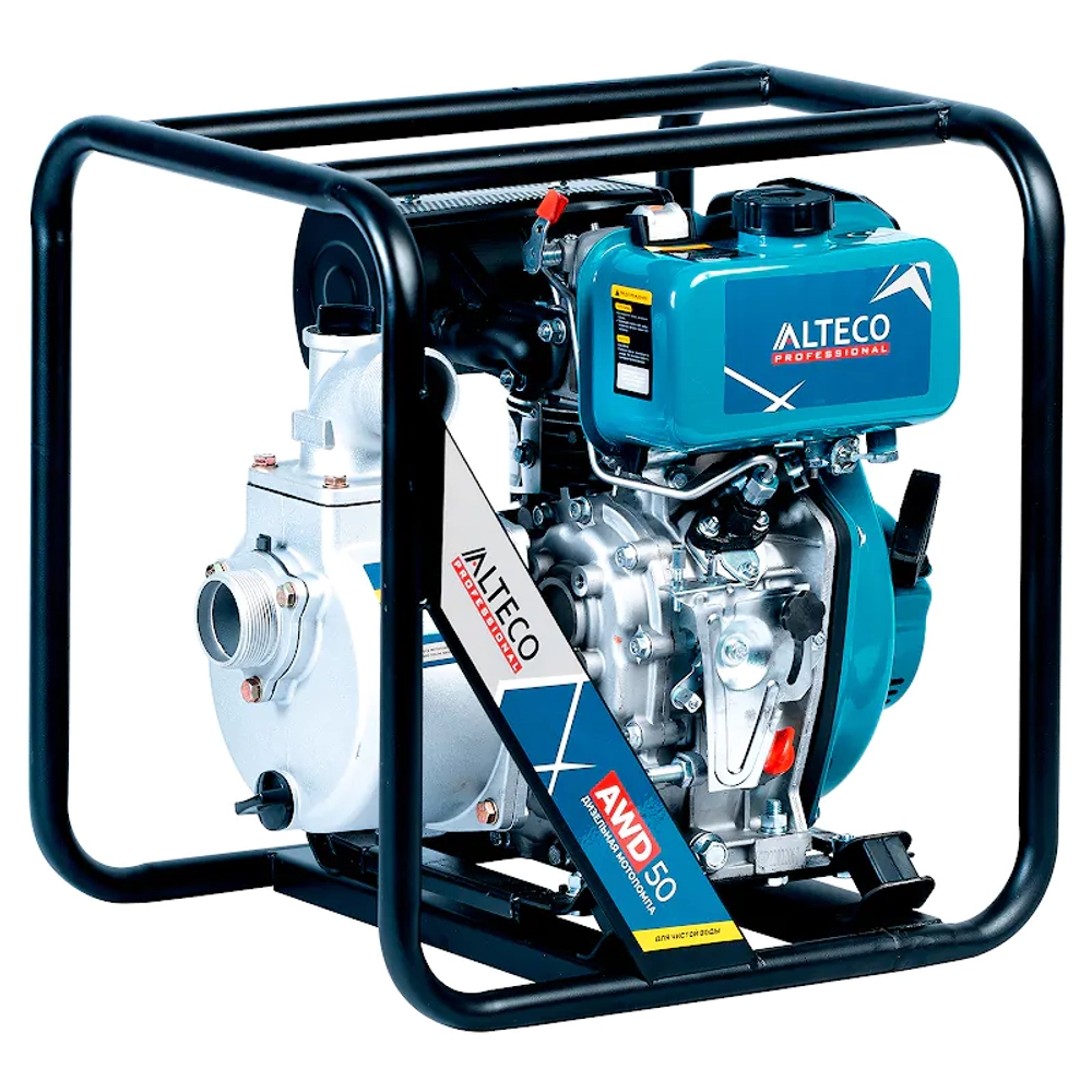 ALTECO AWD50 Professional мотопомпа дизельная 3.78 л.с, 450 л/мин, диаметр 50 мм, 44235