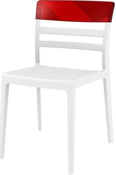 Стул пластиковый Mone белый, красный