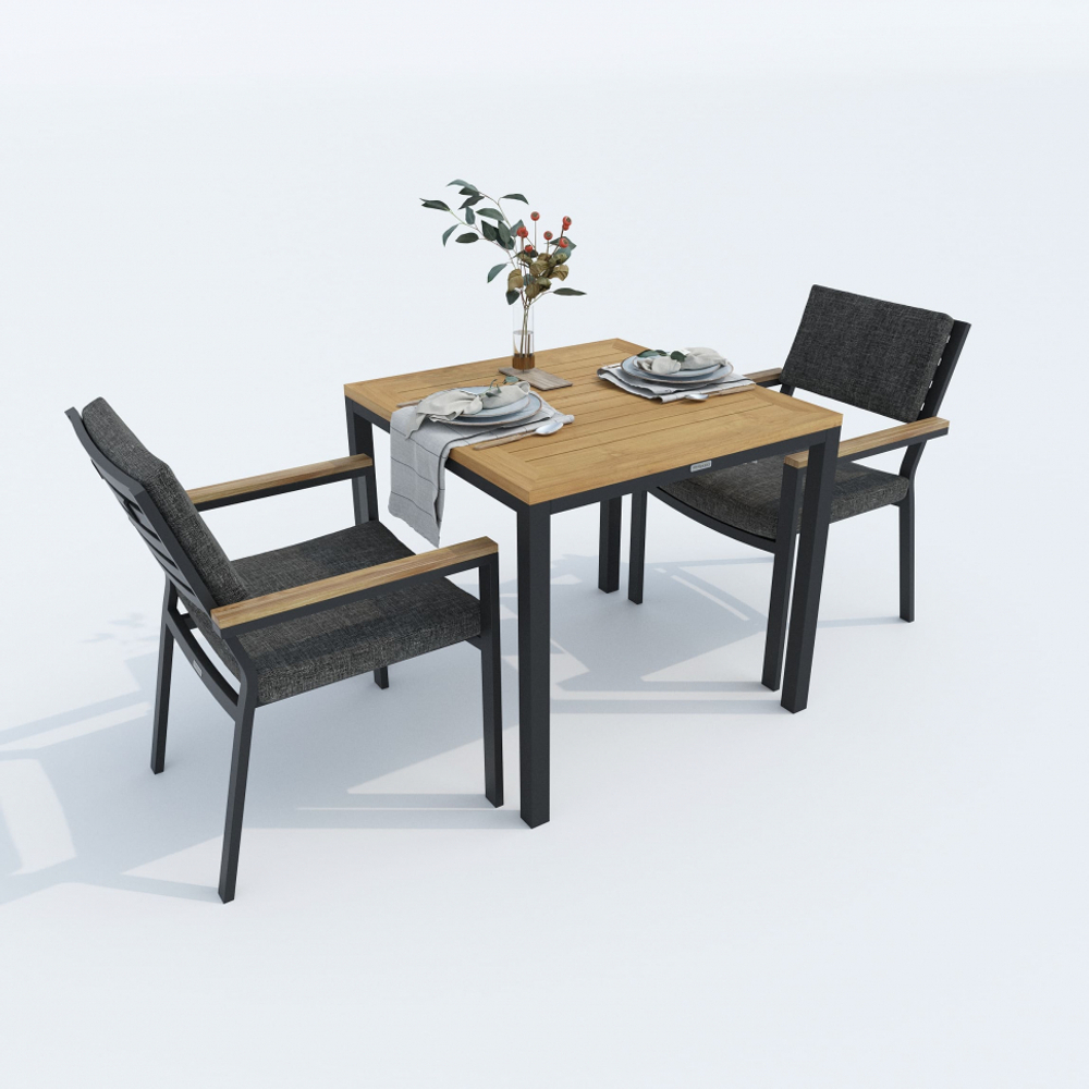 Стол обеденный Ideal Patio ТЕЛЛА алюминий, тик 80x80 см (4 ножки) резервный дубль