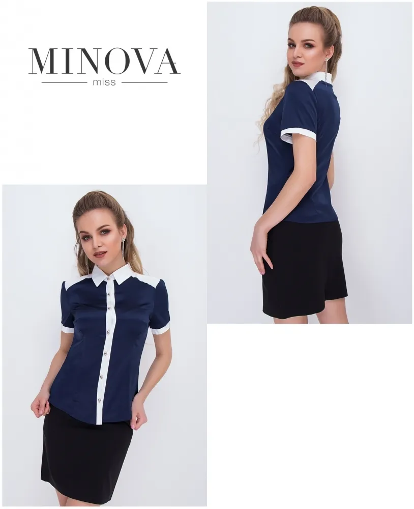 Блуза 1051-синий Minova