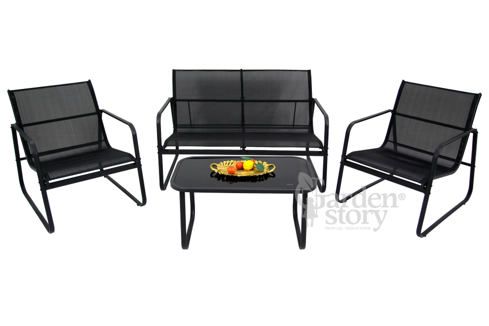 Набор мебели Санторини арт.R40166 черный, "Garden story"