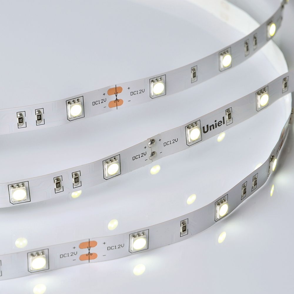 ULS-M22-5050-30LED-m-10mm-IP20-DC12V-7.2W-m-5M-6500K PROFI Гибкая светодиодная лента на самоклеящейся основе. Катушка 5м. в герметичной упаковке. Дневной свет 6500K. ТМ Uniel.