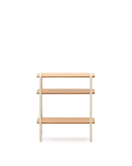 Стеллаж из ясеневого шпона цвета Tinn с бежевой металлической конструкцией, 70 x 60