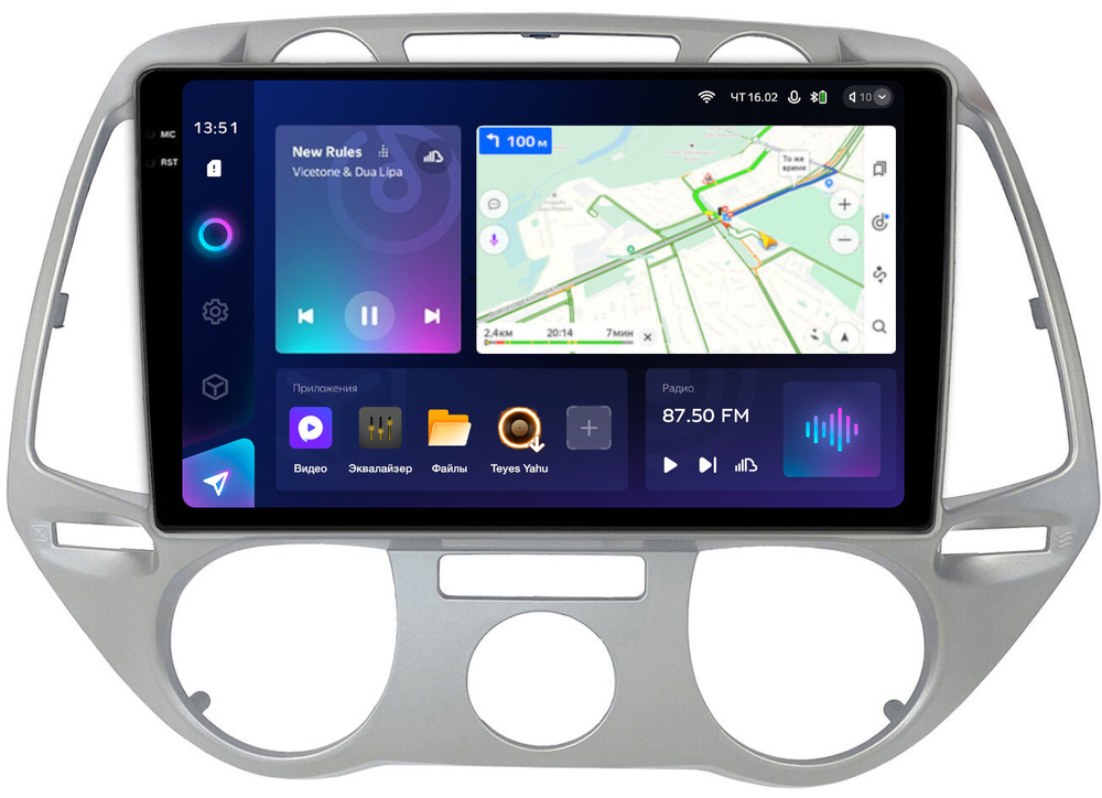 Магнитола для Hyundai i20 2009-2012 (кондиционер) - Teyes CC3-2K монитор 9.5" 2K QLED на Android 10, ТОП процессор, CarPlay, 4G SIM-слот