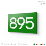 Номер на дверь 895, табличка на дверь для офиса, квартиры, кабинета, аудитории, склада, зеленая 120х70 мм, Айдентика Технолоджи